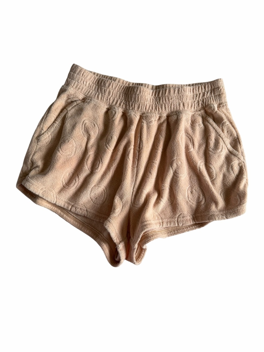 🌟aerie Peach Terry Cloth Smiley Face Athletic Shorts